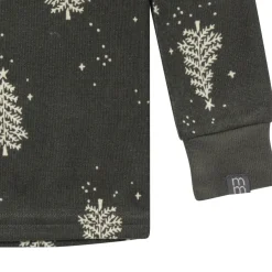 2-Piece Neutral Green Christmas Tree Snug Fit Pajama Set