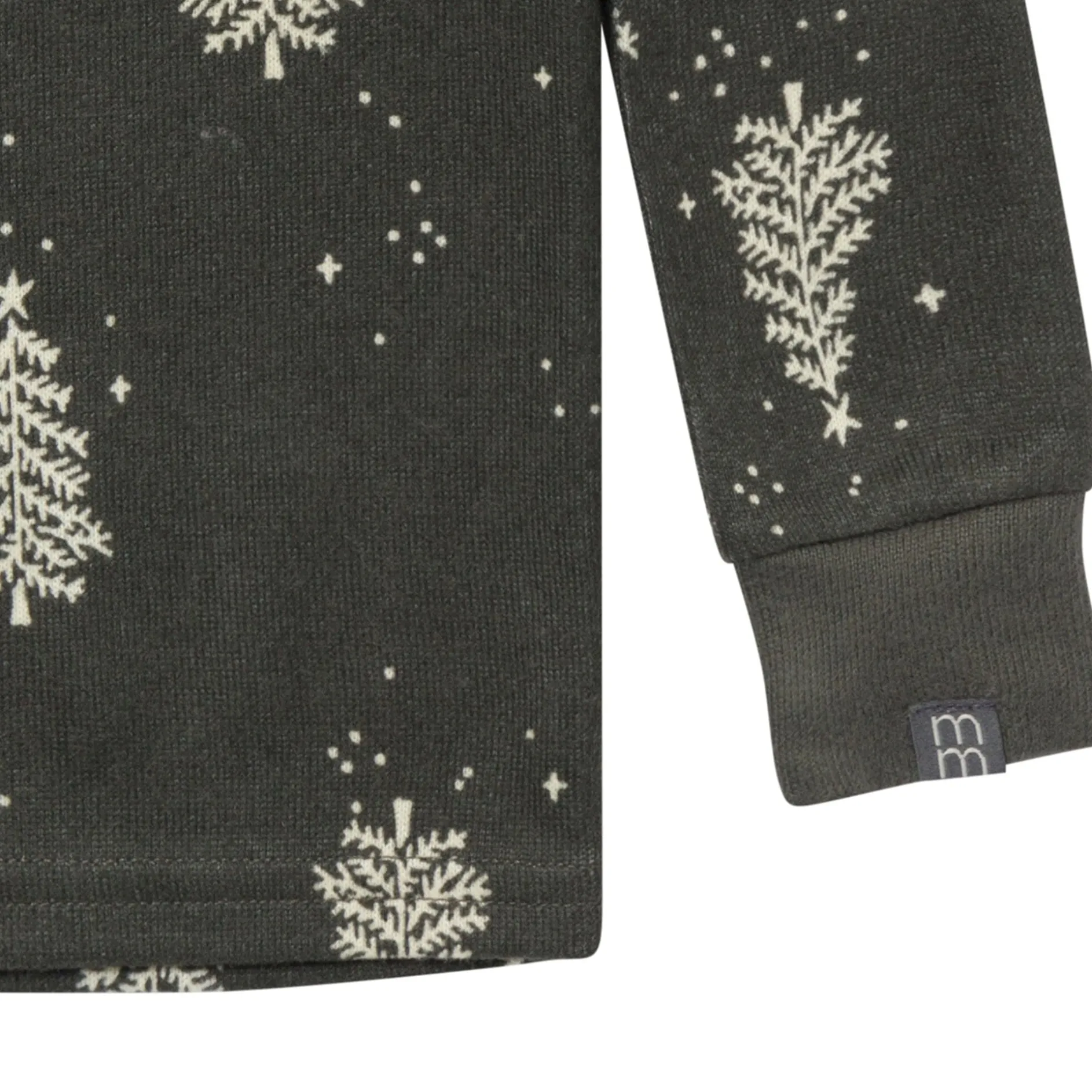 2-Piece Neutral Green Christmas Tree Snug Fit Pajama Set