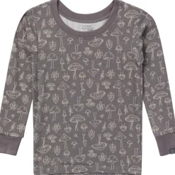 4-Piece Neutral Mushrooms Viscose Snug Fit Pajama Set