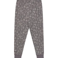 4-Piece Neutral Mushrooms Viscose Snug Fit Pajama Set