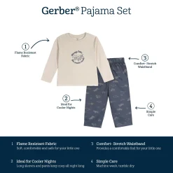 2-Piece Toddler Boys Airplane Pajama Set