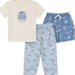 3-Piece Toddler Boys Bear T-Shirt, Shorts & Pants Pajama Set