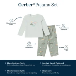 2-Piece Toddler Boys Camp Pajama Set