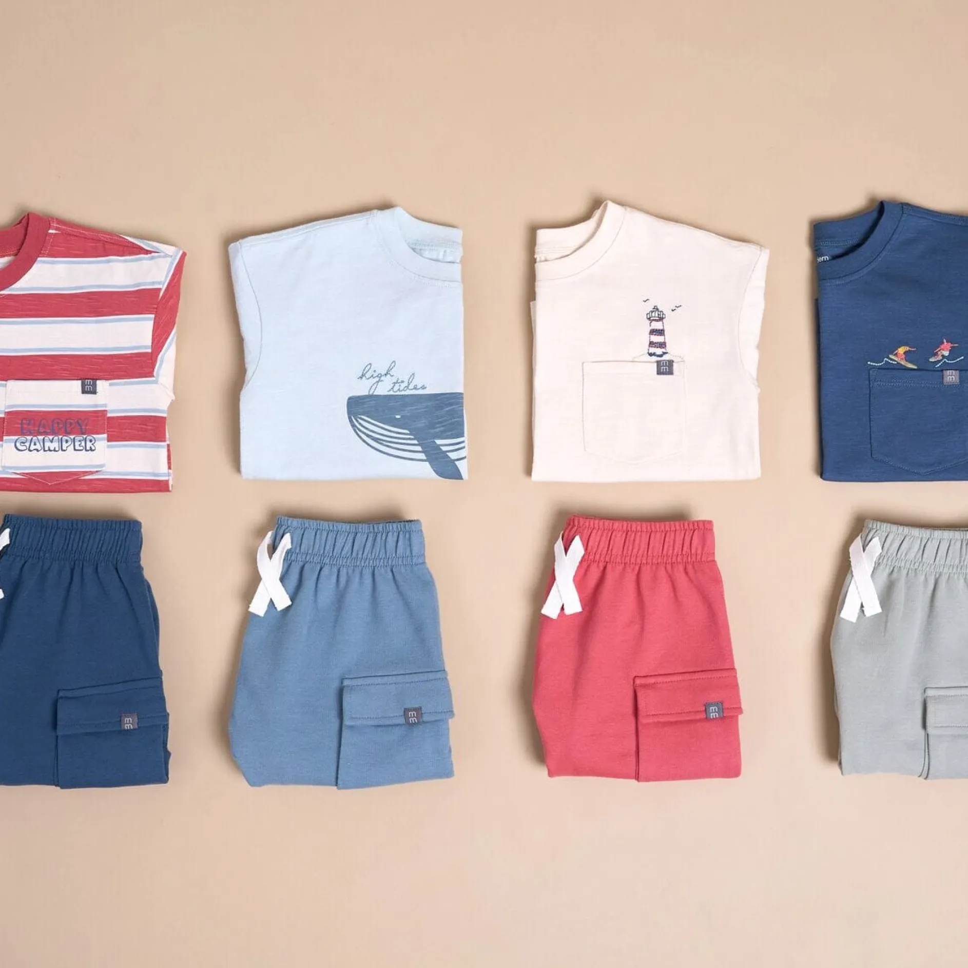 2-Piece Toddler Boys Lighthouse Top and Cargo Shorts Set