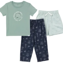 3-Piece Toddler Boys Rock & Roll T-Shirt, Shorts & Pants Pajama Set