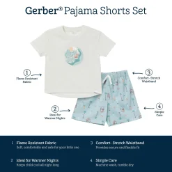 2-Piece Toddler Boys Sea Pajama Shorts Set