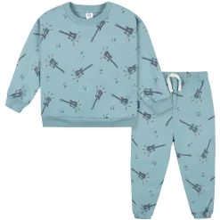 2-Piece Toddler Boys Teal Guitars Sweatshirt & Pant Set, 5T