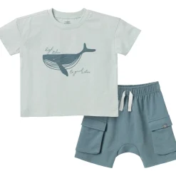 2-Piece Toddler Boys Whale Top and Cargo Shorts Set