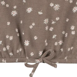 2-Piece Toddler Girls Brown Daisies Top and Legging Set