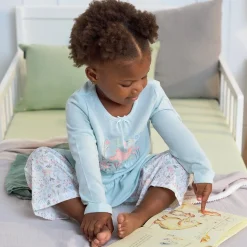 2-Piece Toddler Girls Bunny Peplum Pajama Set