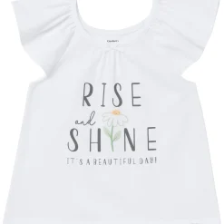 3-Piece Toddler Girls Daisies T-Shirt, Shorts & Pants Pajama Set