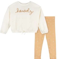 2-Piece Toddler Girls Horseshoes Top and Legging Set