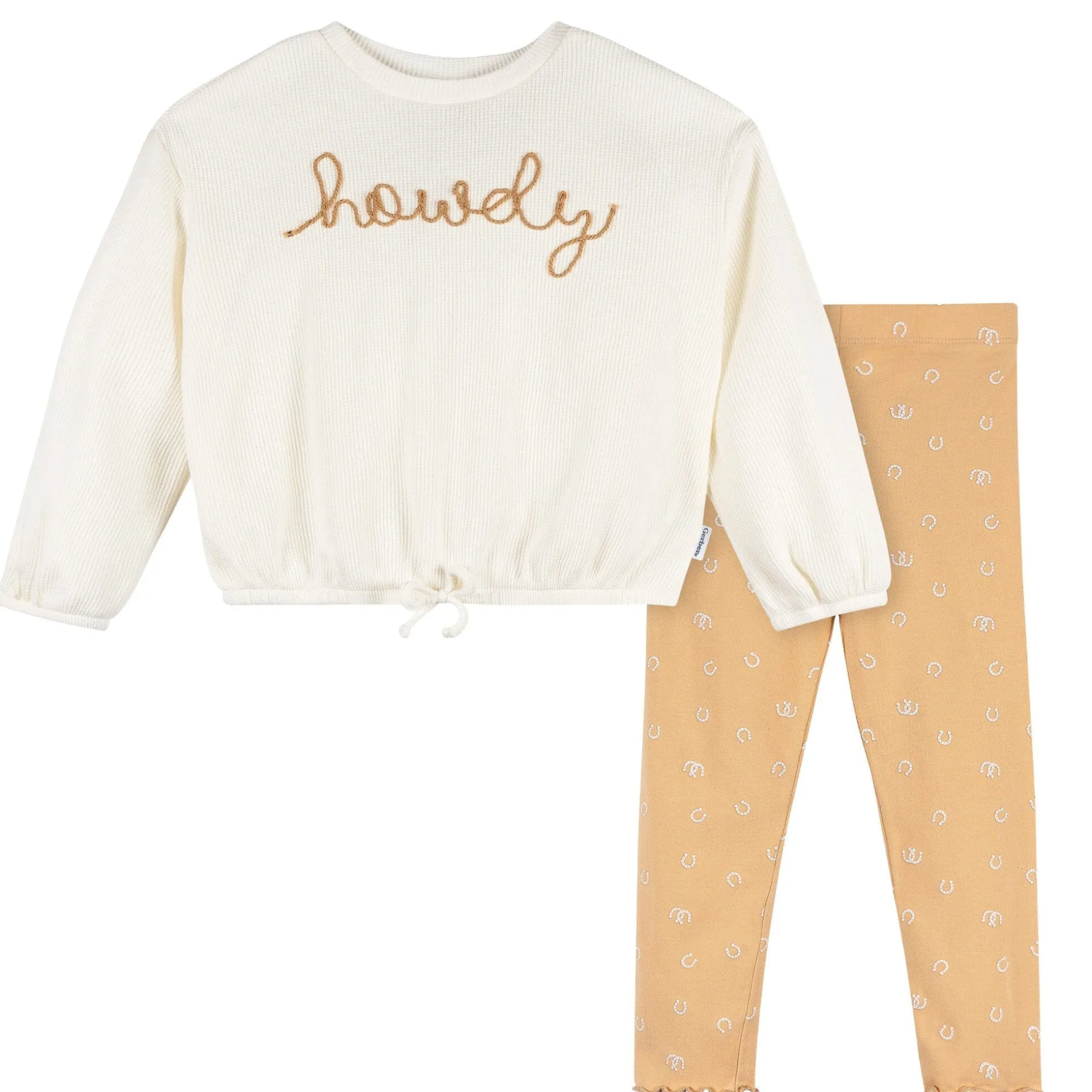 2-Piece Toddler Girls Horseshoes Top and Legging Set