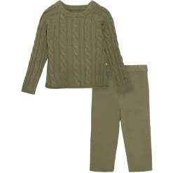 2-Piece Toddler Girls Moss Viscose Sweater Set