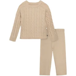 2-Piece Toddler Girls Oatmeal Viscose Sweater Set