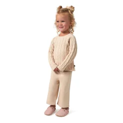 2-Piece Toddler Girls Oatmeal Viscose Sweater Set