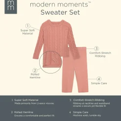 2-Piece Toddler Girls Peach Viscose Sweater Set