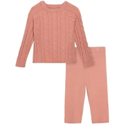2-Piece Toddler Girls Peach Viscose Sweater Set