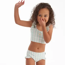 2-Piece Toddler Girls UPF 50+ Stripe Swimsuit Set