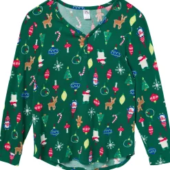 2-Piece Women's Ornaments Hacci Pajama Set