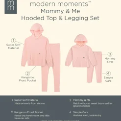 2-Piece Women's Pink Hooded Waffle Top and Legging Viscose Set