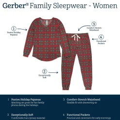 2-Piece Women's Stewart Plaid Hacci Pajama Set