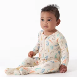 Toddler Alphabet Soup Buttery Soft Viscose Made from Eucalyptus Snug Fit Footed Pajamas