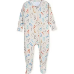 Toddler Alphabet Soup Buttery Soft Viscose Made from Eucalyptus Snug Fit Footed Pajamas
