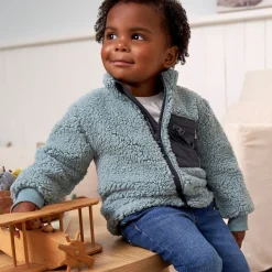 Toddler Boys Blue Sherpa Jacket