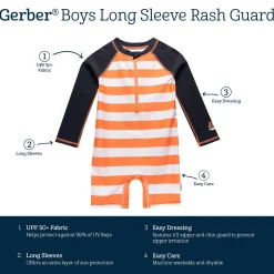 Toddler Boys UPF 50+ Stripe Rash Guard