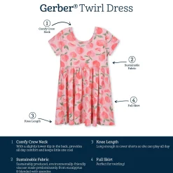 Toddler Girls Just Peachy Buttery Soft Viscose Made from Eucalyptus Twirl Dress
