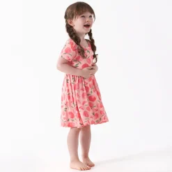 Toddler Girls Just Peachy Buttery Soft Viscose Made from Eucalyptus Twirl Dress