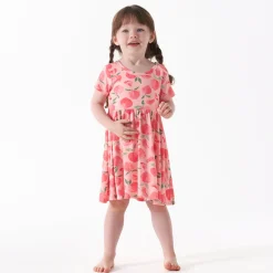 Toddler Girls Just Peachy Buttery Soft Viscose Made from Eucalyptus Twirl Dress