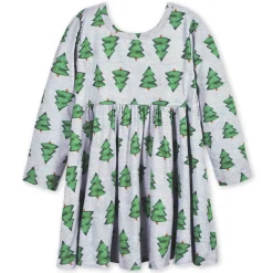 Toddler Girls Spruce Buttery Soft Viscose Made from Eucalyptus Holiday Twirl Dress