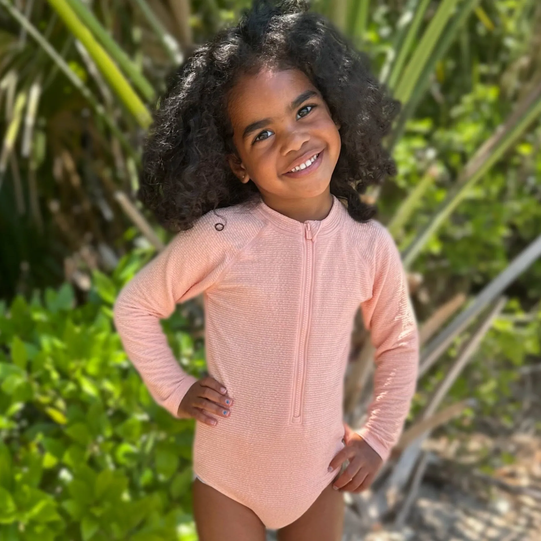 Toddler Girls UPF 50+ Peach Rash Guard