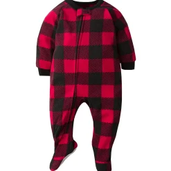 Toddler Neutral Buffalo Plaid Fleece Pajamas