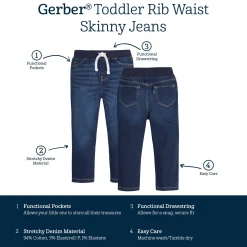 Toddler Neutral Dark Blue Skinny Denim Jeans