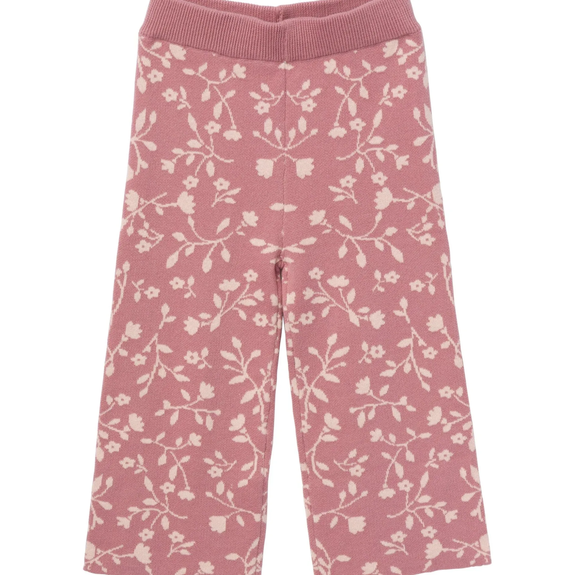 Womens Dark Rose Branches Sweater Knit Pants