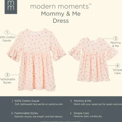 Womens Light Pink Daisies Gauze Dress