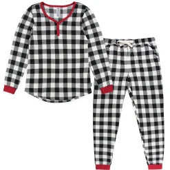 Women’s 2-Piece Hacci Buffalo Plaid Pajama Set