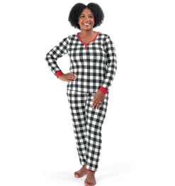 Women’s 2-Piece Hacci Buffalo Plaid Pajama Set