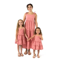 Womens Pink Raspberries Gauze Dress