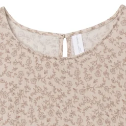 Womens Tan Floral Gauze Dress
