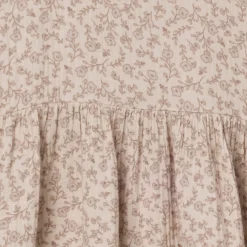 Womens Tan Floral Gauze Dress