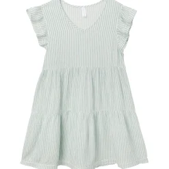 Womens Teal Stripe Gauze Dress