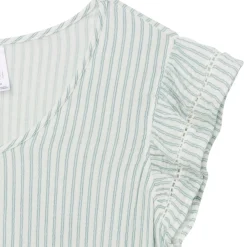 Womens Teal Stripe Gauze Dress